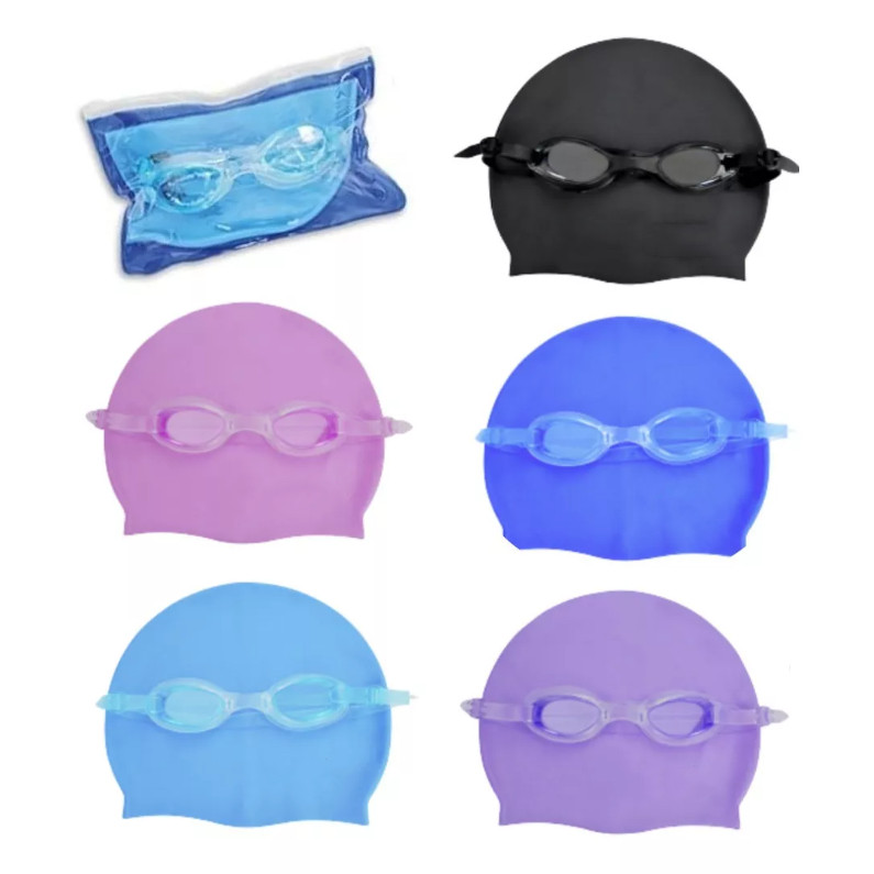 Kit Natação Óculos e Touca Infantil e Adulto piscina — imagem 2 de 2