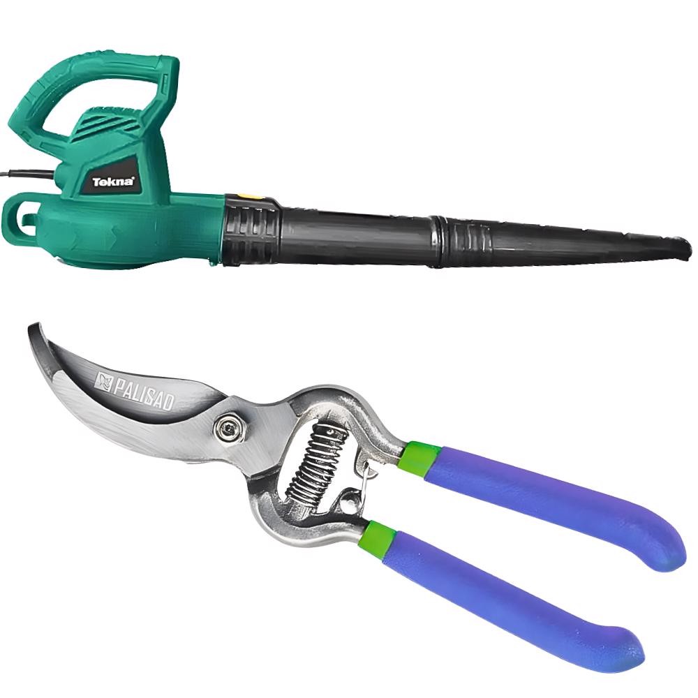 Soprador de Folhas 2000W TEKNA e Tesoura para Poda Curva PALISAD em Oferta na Shopee