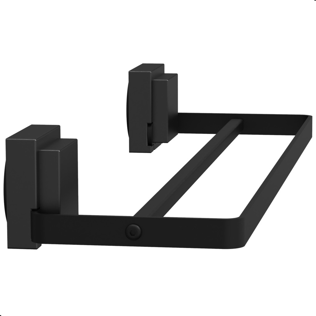 Porta Toalha Suporte Toalheiro Com Ventosa Duplo Preto Max