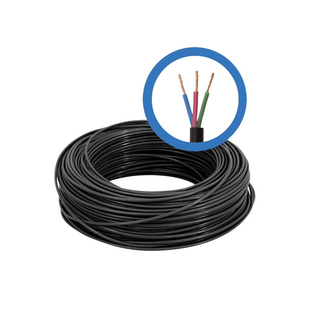 CABO PP 500V 3X2,5MM FLEXÍVEL CABO PARA EXTENSÃO 3 VIAS ROLO COM 10 METROS 20 METROS 30 M 40 M 50 M em Oferta na Shopee