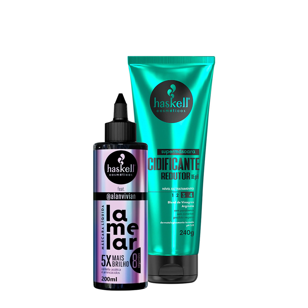 Kit Haskell Supermáscara Acidificante e Lamelar Máscara Líquida (2 produtos) em Oferta na Shopee