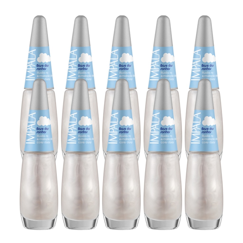 Kit 10 Esmaltes Impala Base Dos Sonhos Perolado Cor Branca