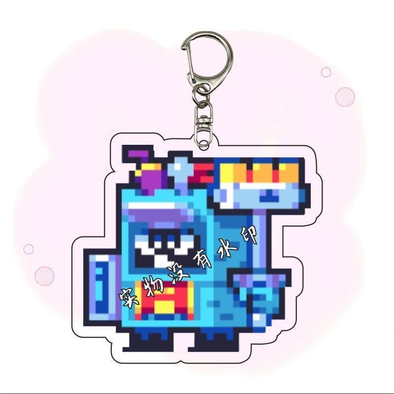Chaveiro de Acrílico Pixel Brawl Star Pendente de Bolsa Presente de Aniversário Infantil