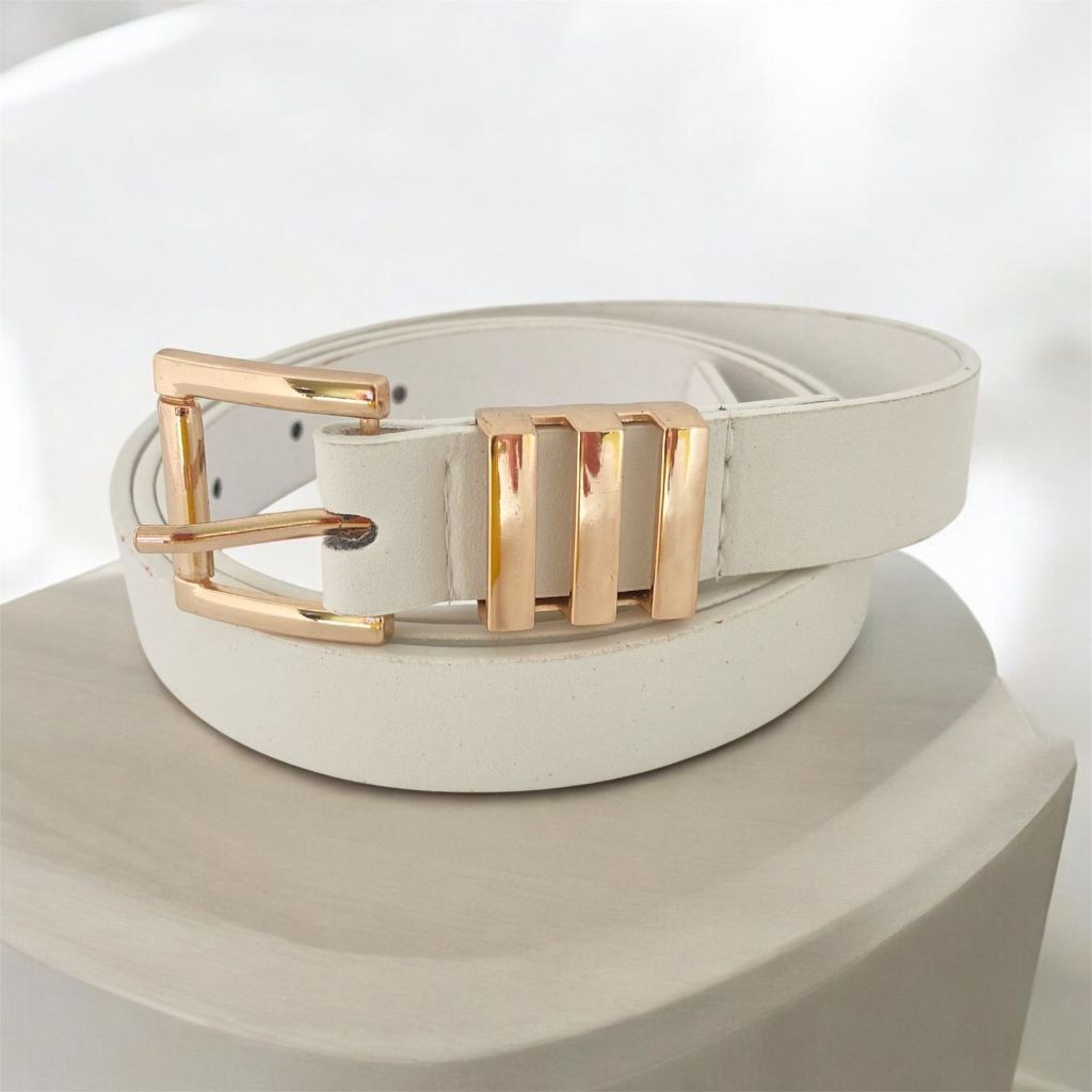 Cinto Feminino PADRÃO Fino - Moda Blogueira Fivela Dourada Quadrada 110cm **LEIA A DESCRIÇÃO**