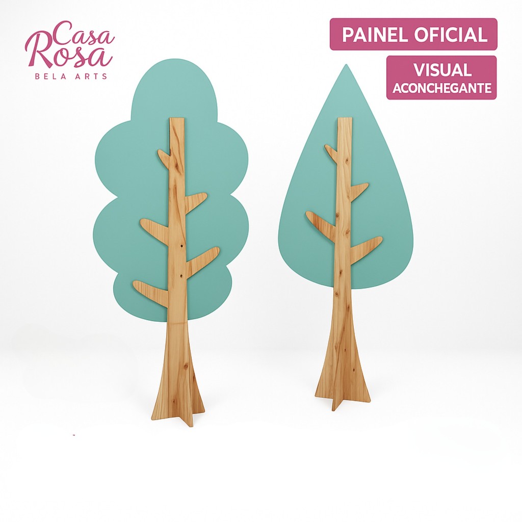 Transforme sua Festa em um Bosque Encantado: Kit 2 Painéis Árvore em MDF Pintados com Tronco de Pinus
