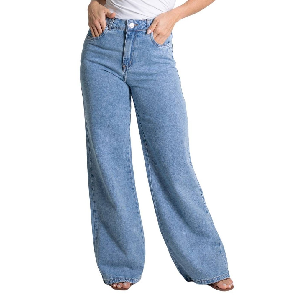 Calça Jeans Sawary Wide Leg - 279982 em Oferta na Shopee