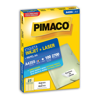 Etiqueta inkjet/laser A4355 com 100 folhas Pimaco em Oferta na Shopee