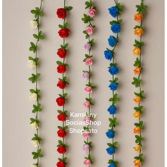 Corrente 2m Mini Rosas De Outono, Pendente Decoração Artificial Para Casamentos, Arranjos Decorativos em Oferta na Shopee