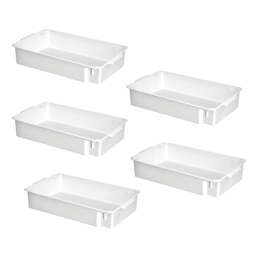 Bandejas 5un Caixas Organizadora 11,5l Branca p Açougue Padaria Laboratórios em Oferta na Shopee