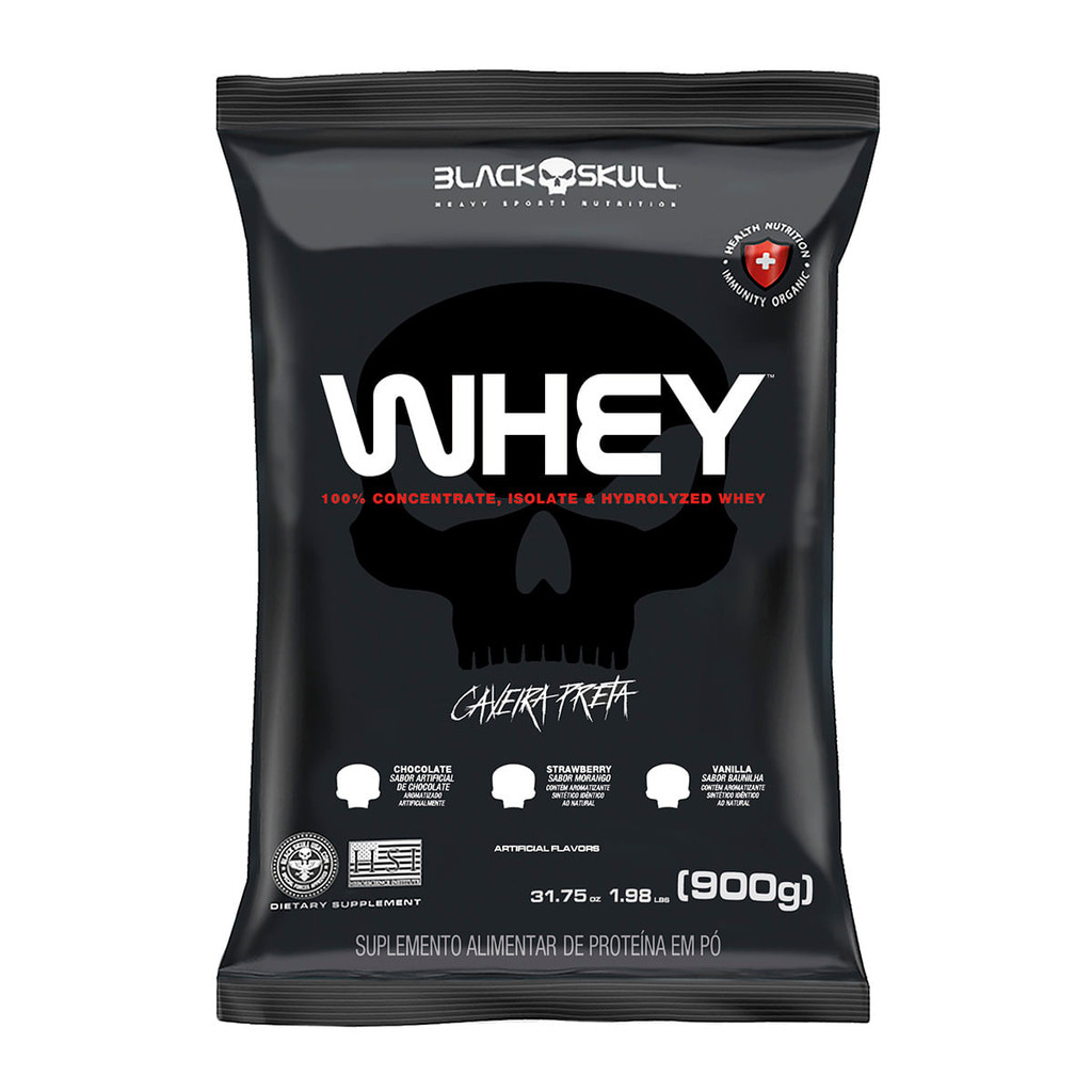 WHEY PROTEIN REFIL BLACK SKULL - 900G (WPI, WPC, WPH) - Health