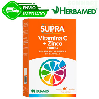 Vitamina C+Zinco 1000mg 1g Imunidade Supra Herbamed 60 Capsulas Sem Glúten Envio Imediato em Oferta na Shopee