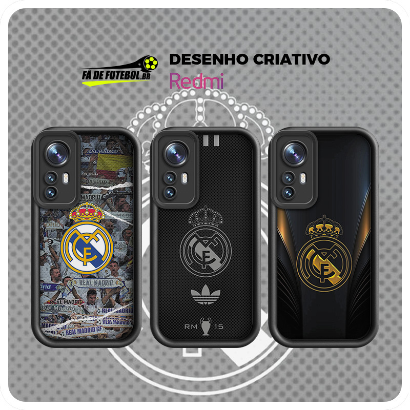 Futebol Capa Real Madrid RMA La Liga Silicone Emblema com Poco X3 5 6 Redmi Note8 10 11 12 13 14 JT