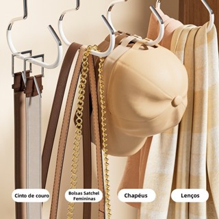 Cabide multifuncional de aço inoxidável para pendurar chapéus, cachecóis e roupas íntimas em Oferta na Shopee