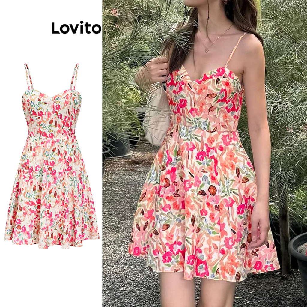 Lovito Vestido Fofo Vestido Floral Ditsy Para Mulheres L87ED014 - Women Clothes