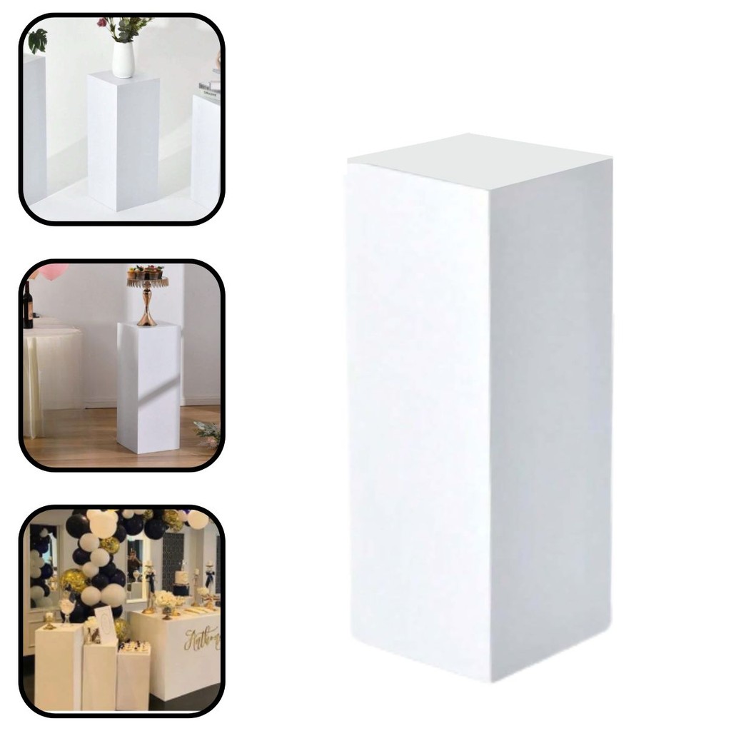 Cubo Tablado Para Vitrine Expositor De Produto Em Lojas 45x20x20cm MDF Branco