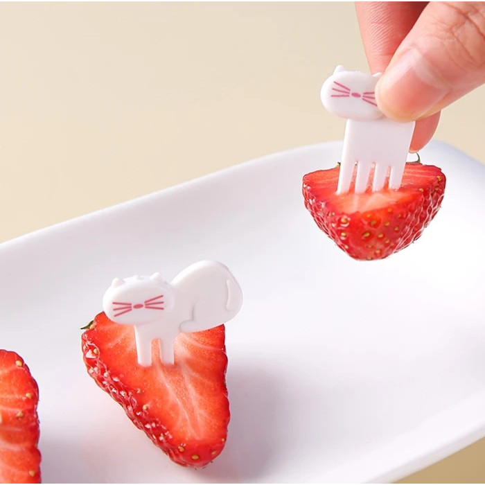Petisqueira Palitinhos em Formato de Gatinho Garfinho Ideal para Frutas e Petiscos