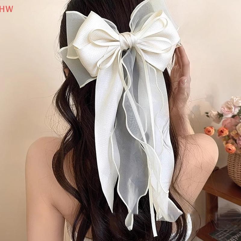 Elegante Arco Fita Grampos De Cabelo Cor Sólida Primavera Clipes Para Mulheres Meninas Requintado Grandes Temperamento A