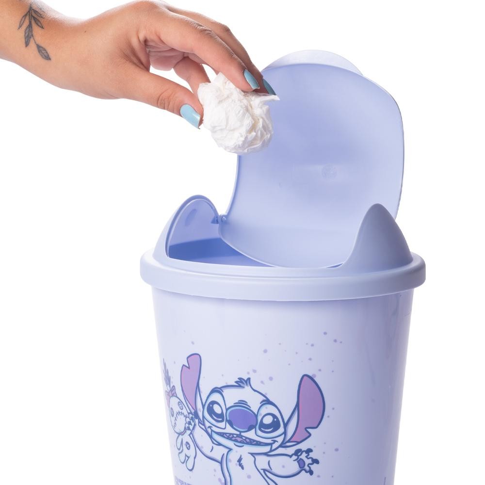 Lixeira Stitch com Tampa 3,9 L Plasútil em Oferta na Shopee