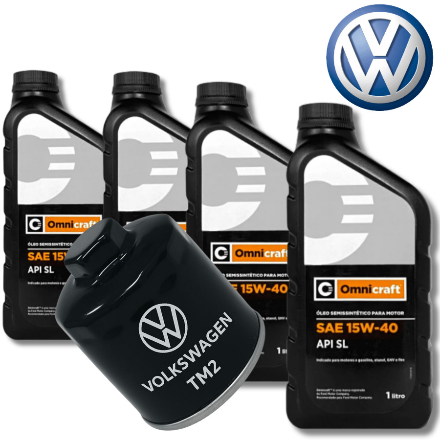 KIT TROCA DE ÓLEO 15W40 API SL + FILTRO VW