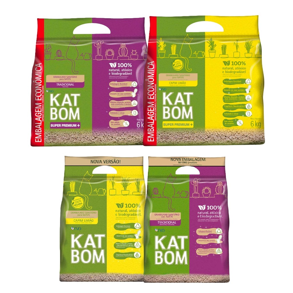 Katbom Tradicional e Capim Limão Granulado Sanitário para Gatos em Oferta na Shopee