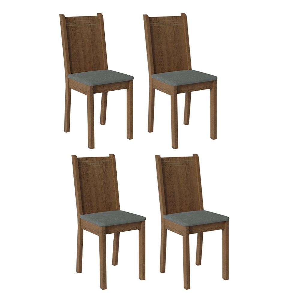 Kit 4 Cadeiras 4290 Madesa Rustic/Silver em Oferta na Shopee