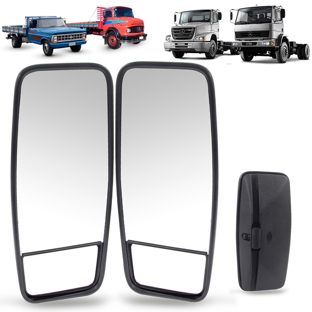 Par de Espelho Mercedes 1114 - 1313 - 1313 -1314 1513 - 1518 - 1519 - 1932 - 1933 - 1934 - 2013 - 2213 Tamanho 37x20 em Oferta na Shopee