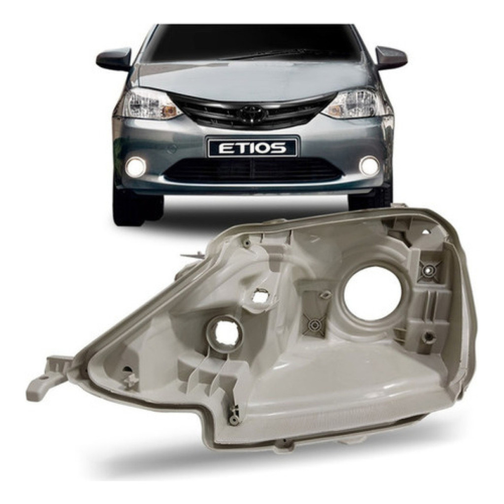 Carcaça Farol Toyota Etios 2013 2014 2015 2016 2017 Cinza