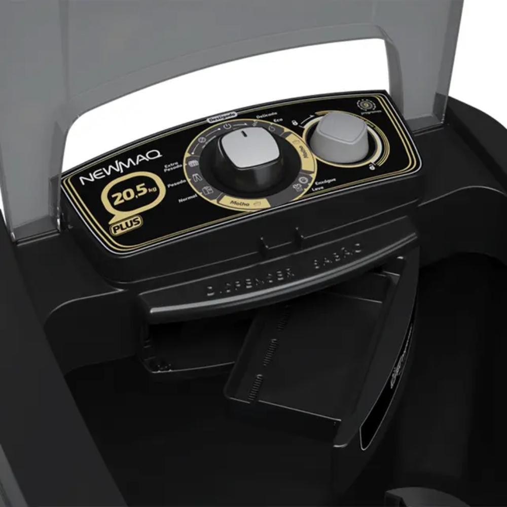 Tanquinho de Lavar Roupa 20,5kg Semiautomática Preto 127v Newmaq com 9 Programas de Lavagem — imagem 2 de 2