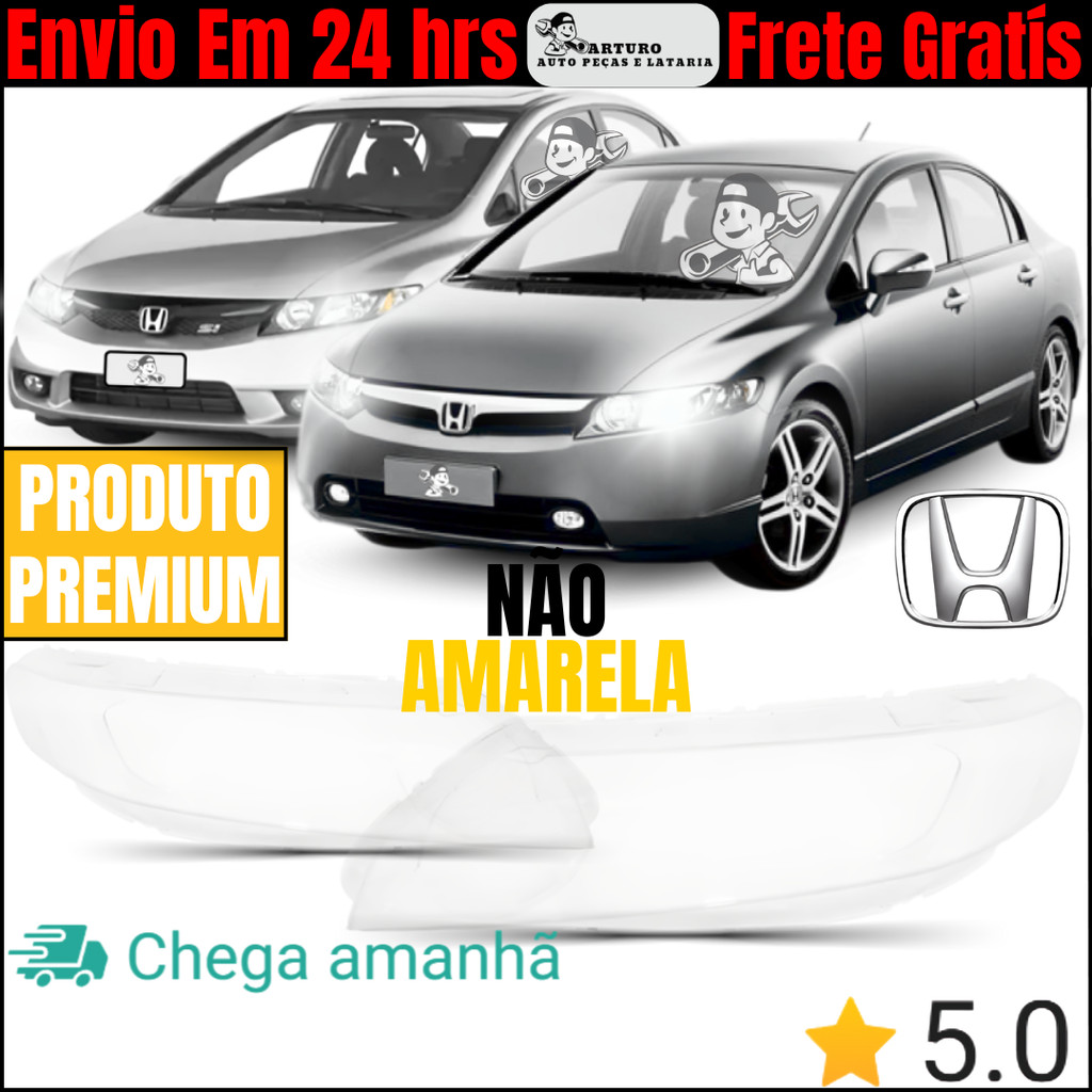 Par Lente Farol Honda Civic 2006 2007 2008 2009 2010 2011 Modelo Nacional Todos Os Modelos