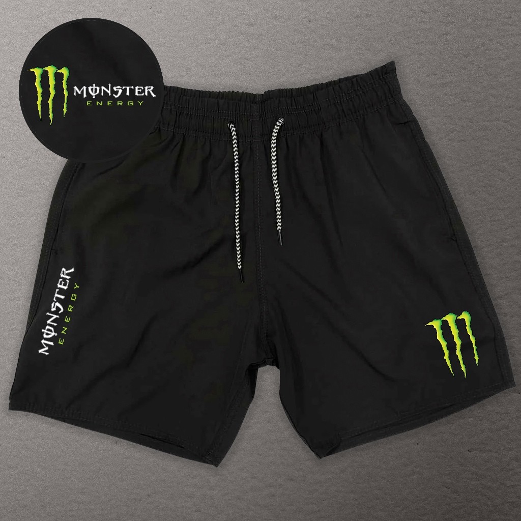 Bermuda Esportiva de Elastano Masculina - MONSTER 02 - Academia Corrida Skate Basquete Otaku em Oferta na Shopee