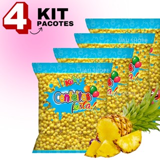 Kit 4 Confeito Bolinhas Festa Bala Tubetes Kuky Abacaxi em Oferta na Shopee