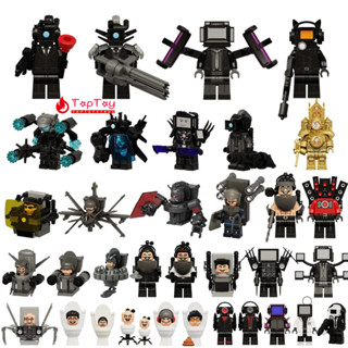 Skibidi Toilet Figura Ação TV Big Cameraman UFO Toilet Man Suspended Toilet Man Blocos de Montar Brinquedo de DIY Modelo em Oferta na Shopee