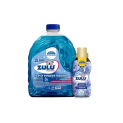 Kit Zulu Perfumes/Coala 1 Lava Roupas Liquido 3L + 1 Amaciante concentrado 500ml - Algodão