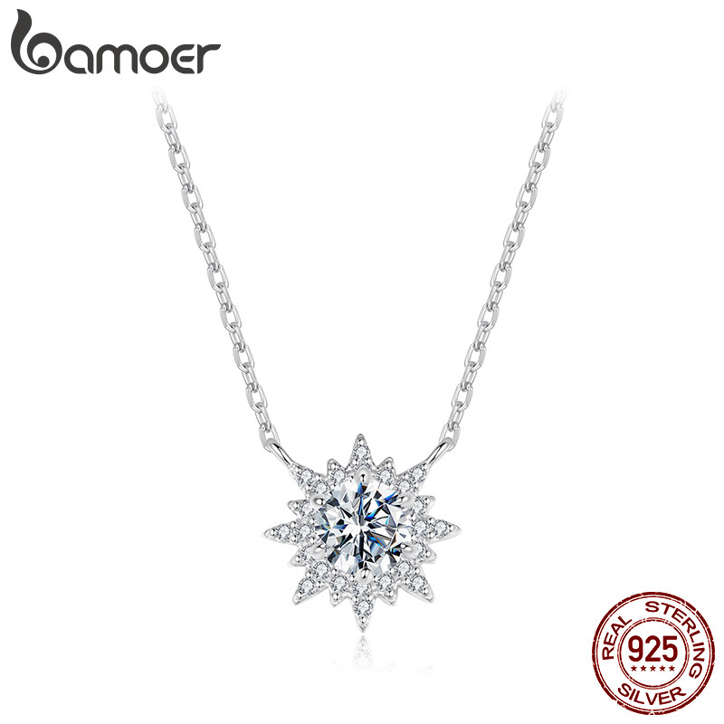 Colar De Prata Esterlina 925 Bamoer Espumante Moissanite Su Joias Presentes Para Mulheres em Oferta na Shopee
