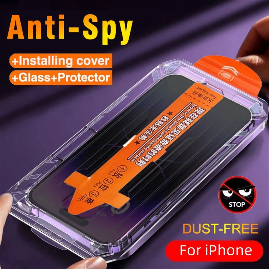 Fácil Instalação Privacidade Película de vidro Para iPhone 17 Pro Max Air 11 12 13 14 15 16 Plus X XS XR XS Max Pelicula em Oferta na Shopee
