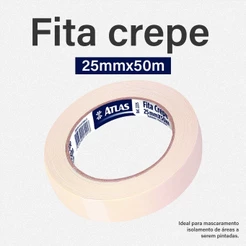Fita Crepe 25mmX50m Atlas Uso Geral - Kit 2