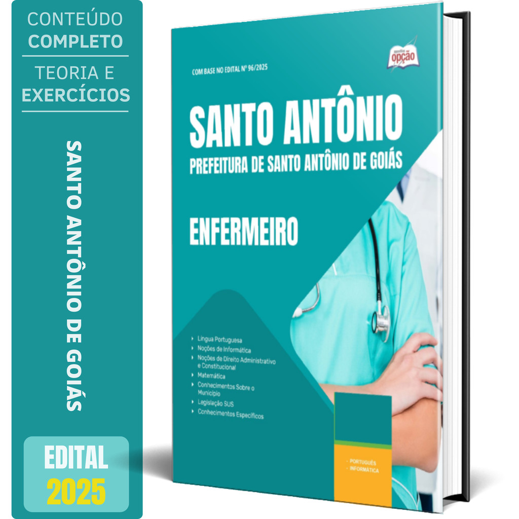 Apostila Prefeitura de Santo Antônio de Goiás GO 2025 - Enfermeiro