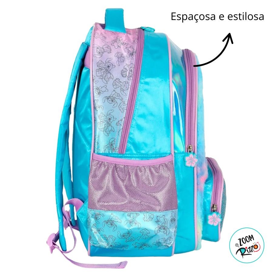 Detalhes do Mochila Escolar - Stitch Azul - 1 unidade - Disney Original - Rizzo