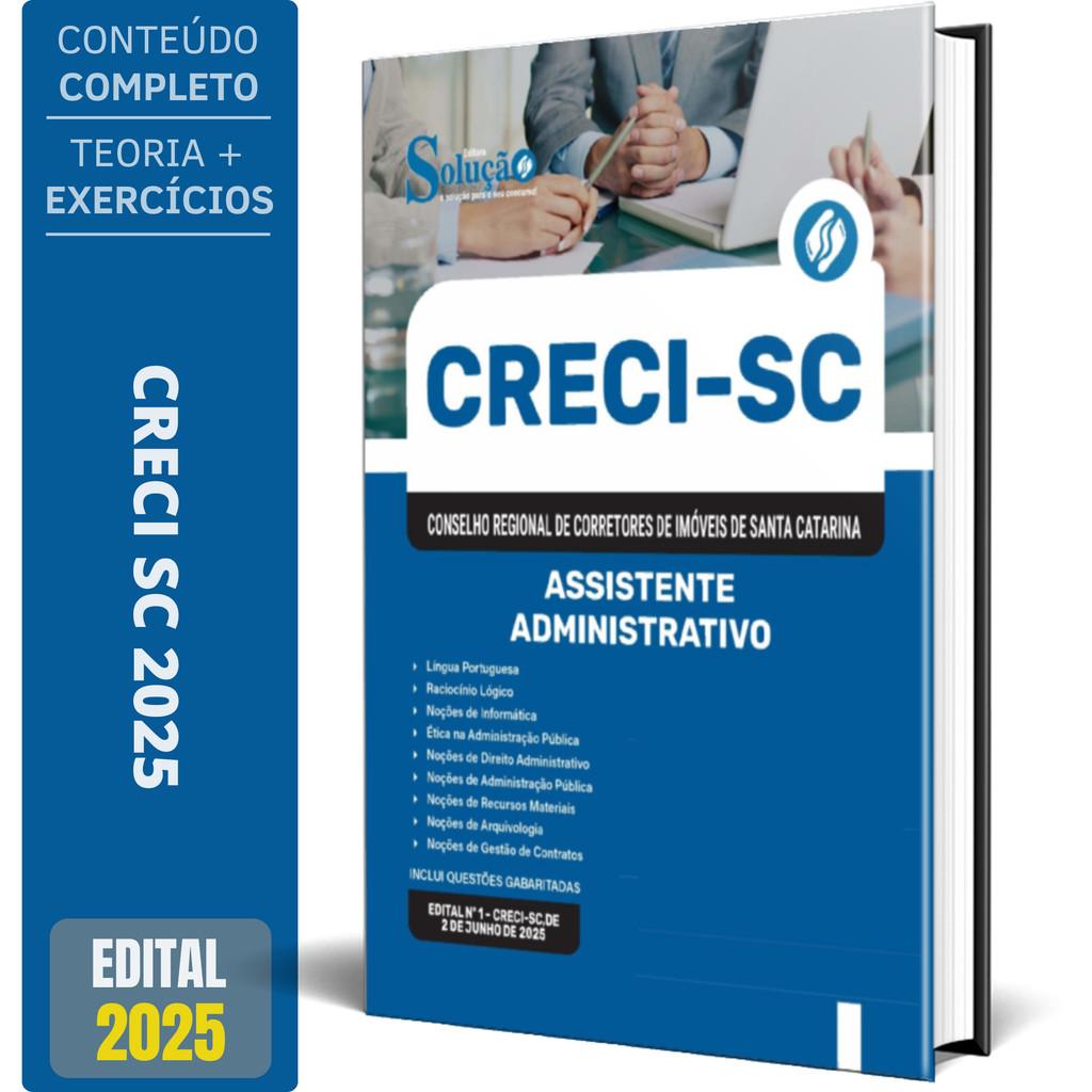 Apostila Concurso CRECI SC 2025 - Assistente Administrativo