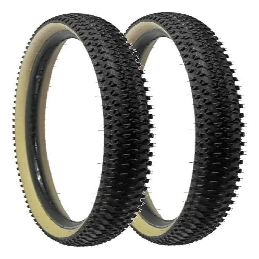 Par Pneu Bike Mtb Paco Nomad Faixa Bege Aro 29 X 2.10 Balão Cor Preto em Oferta na Shopee