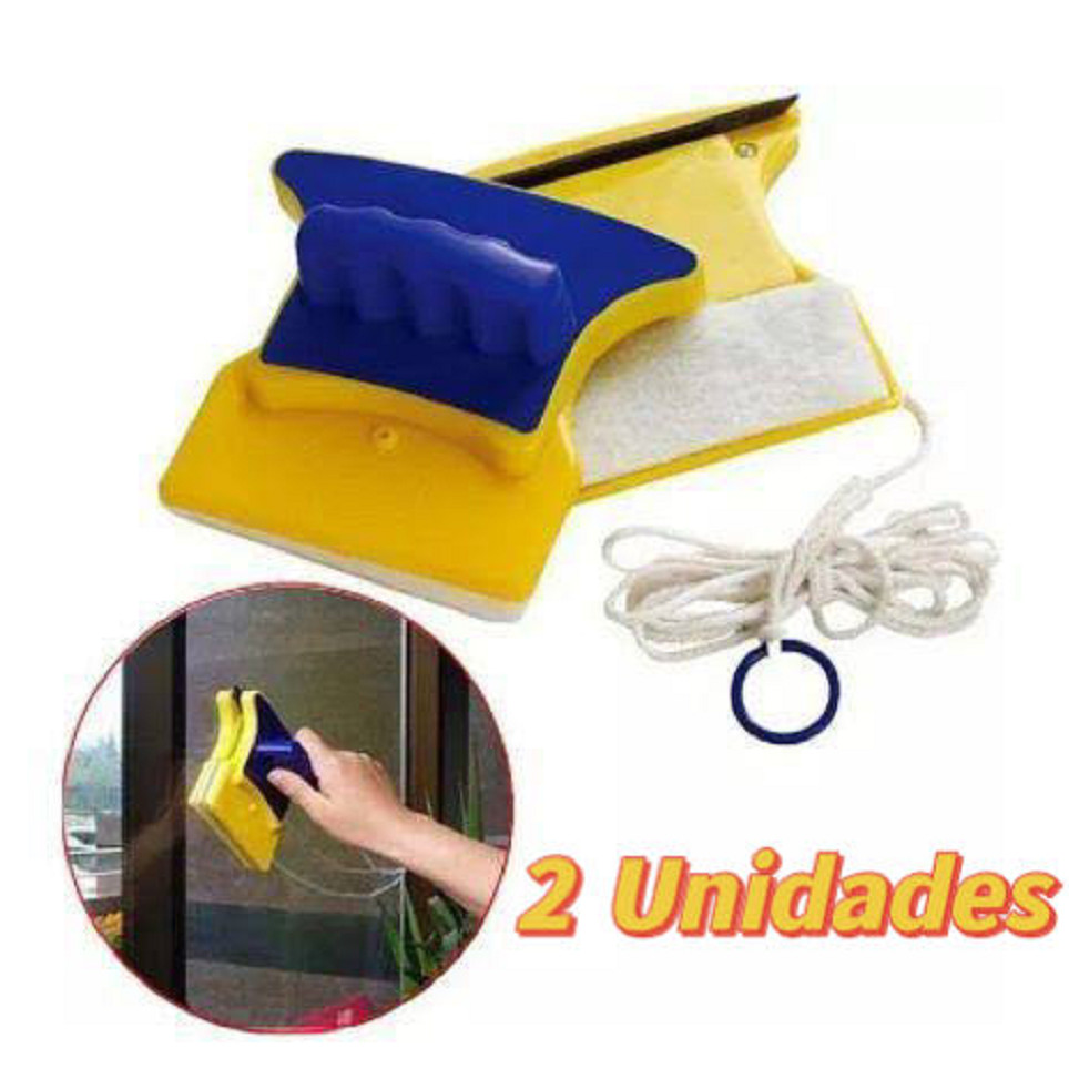 Limpador Magnético De Vidros Rodo Dupla Face Com Super Imã Para Janelas, Sacadas, Aquários E Mais