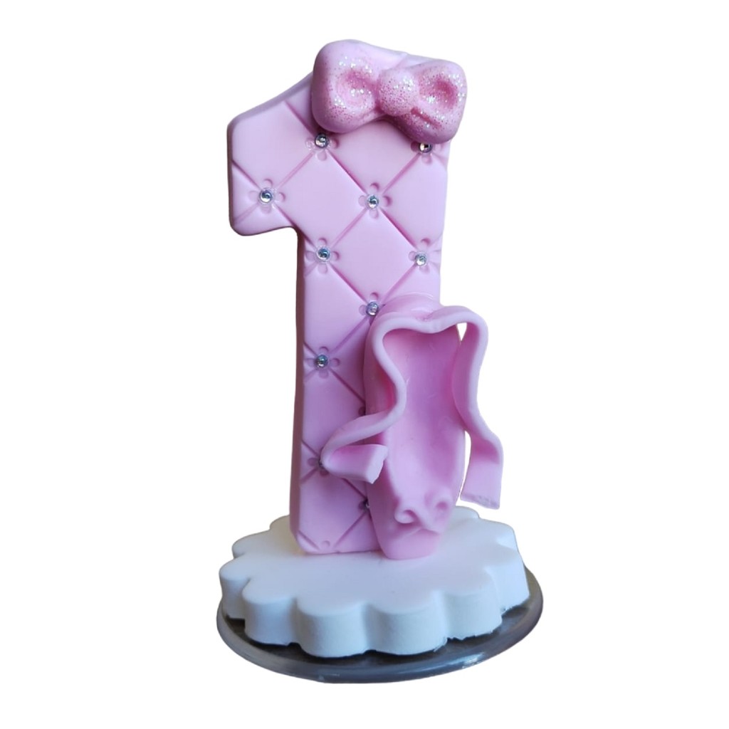 Vela de Biscuit Para Festa de Aniversário Bailarina Festa Temática Ballet Do 0 ao 9 Para Bolo Aniversário E Mêsversário