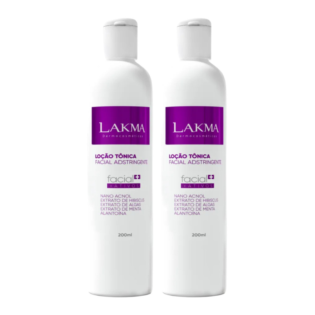 Kit 2 Loções Tônicas Lakma 200ml Pele Limpa Macia e Revitalizada