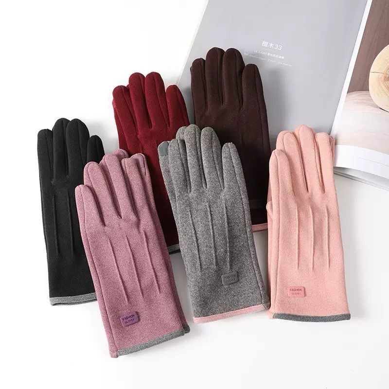 Luva De Moto Ciclismo Dedo Inteiro De Nylon Grassa Quente Para Adulto Forrado Para Frio De Inverno Usar Celular