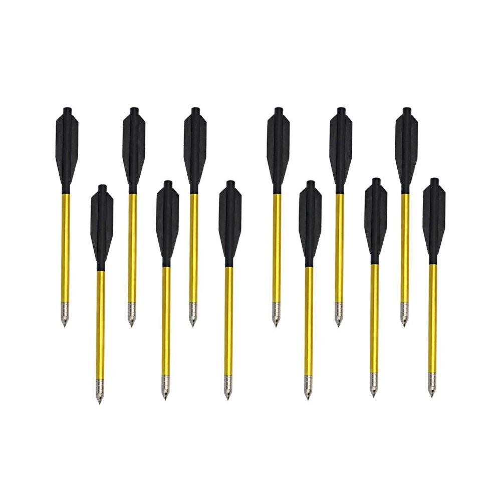 Kit 12 Setas Alumínio Besta /balestra Ponteira Metal 6,5" Mk