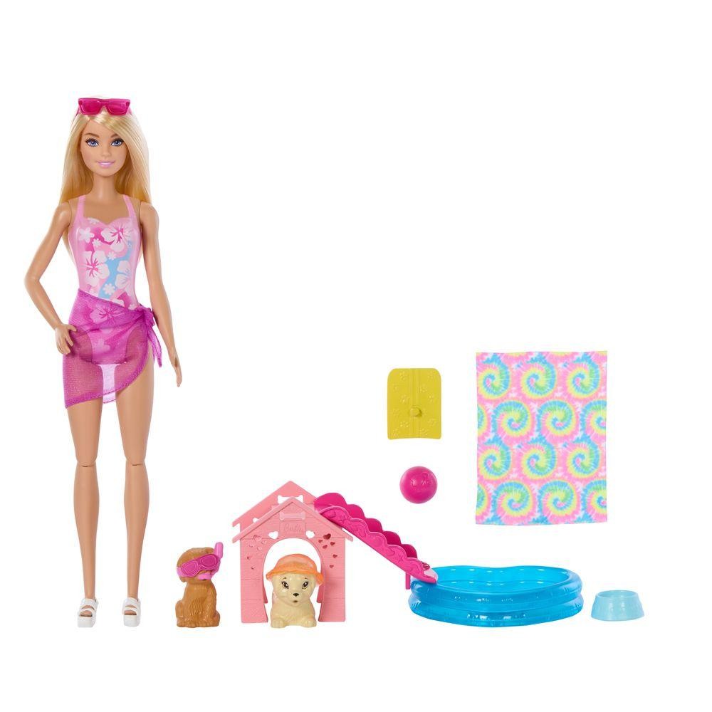 Barbie Festa na Piscina com Cachorrinhos - Mattel em Oferta na Shopee
