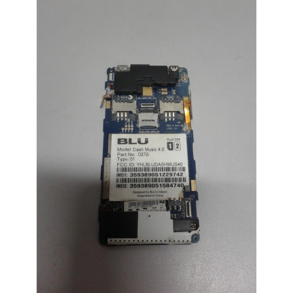 Placa Mãe Com Defeito Blu Dash Music 4.0 D272i -não Liga-
