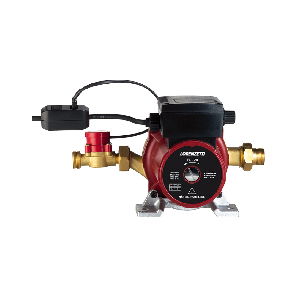 Pressurizador Lorenzetti PL20 3 Níveis de Potência 220V 350W (20MCA) Água Banheiro Casa Automático
