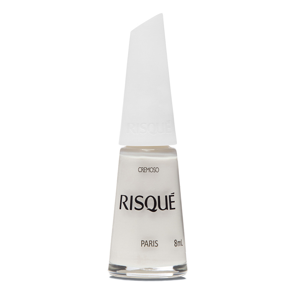 Esmalte Risqué Branco Cremoso Paris 8ml em Oferta na Shopee