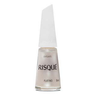 Esmalte Risqué Branco Cintilante Platino 8ml em Oferta na Shopee